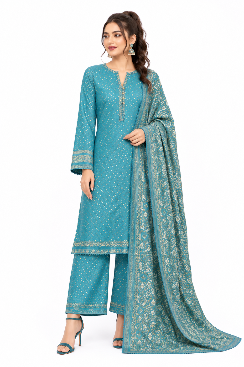 3 Piece Printed Lawn