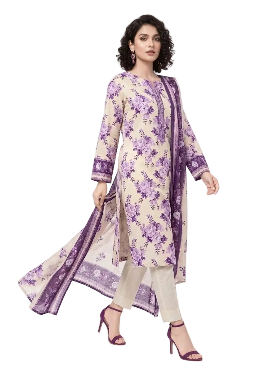 3 Piece Printed Lawn