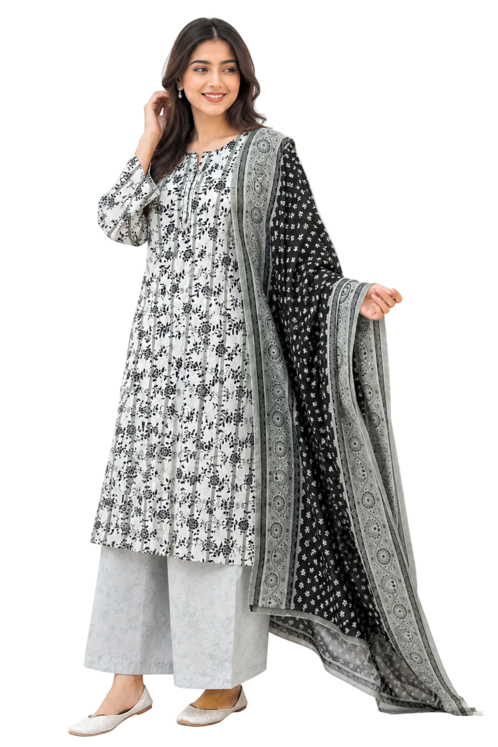 3 Piece Printed Lawn