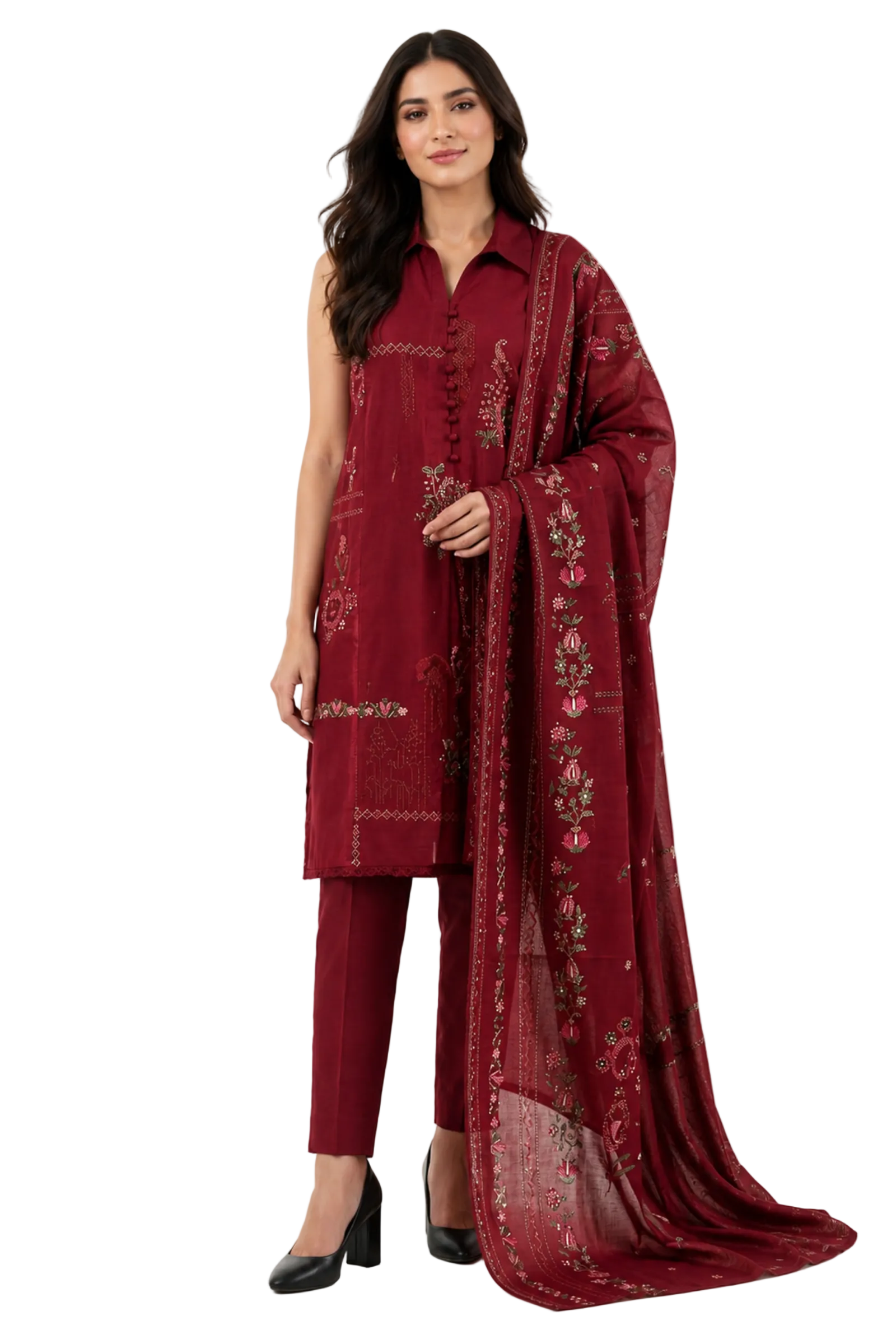 3 Piece Printed Lawn