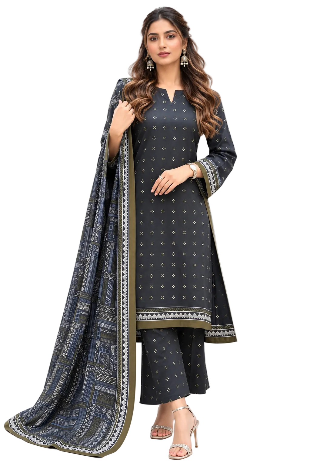 3 Piece Printed Sahara Lawn