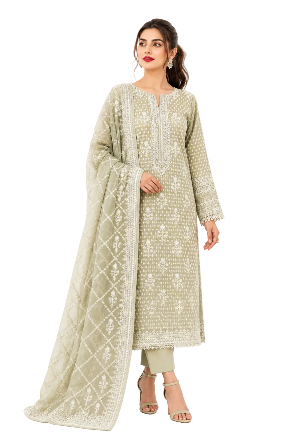 3 Piece Printed Lawn