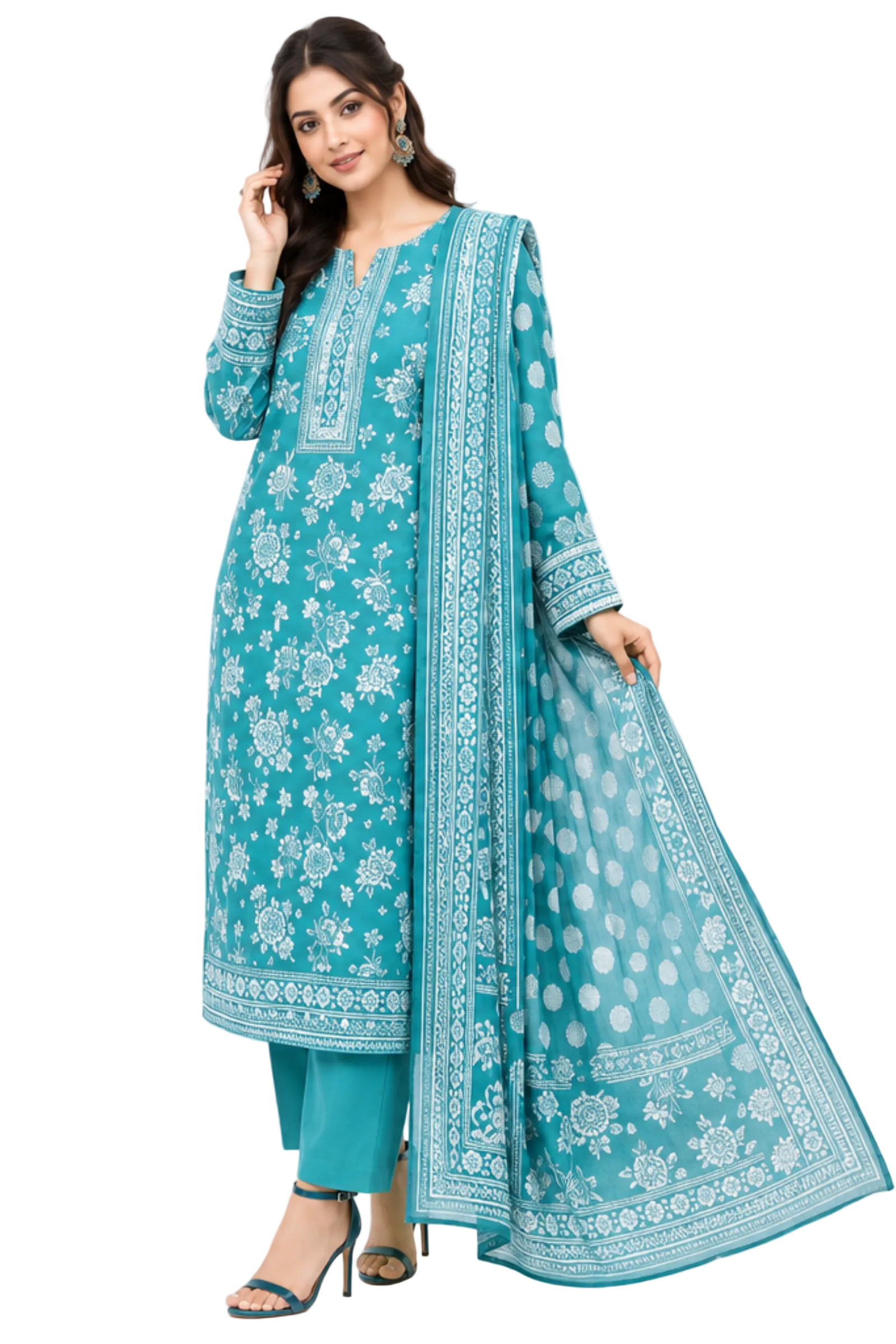 3 Piece Printed Lawn