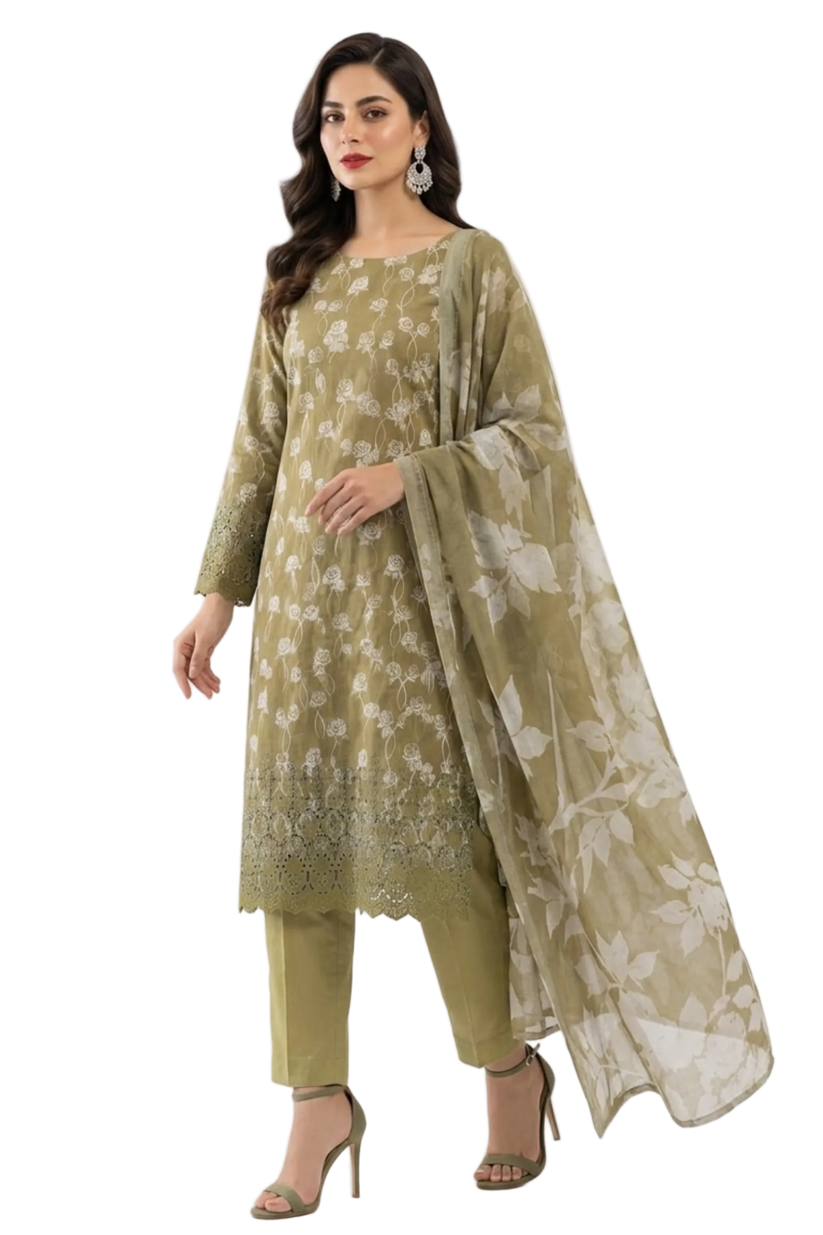 3 Piece - Printed Lawn